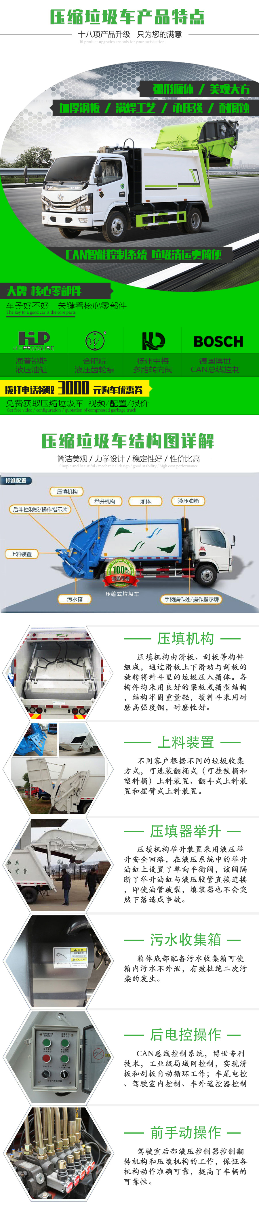 國(guó)六8立方東風(fēng)D7 壓縮垃圾車